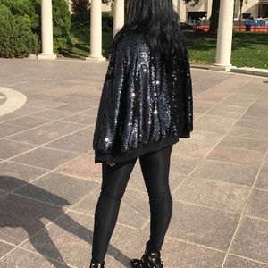 Sequin bomber jacket